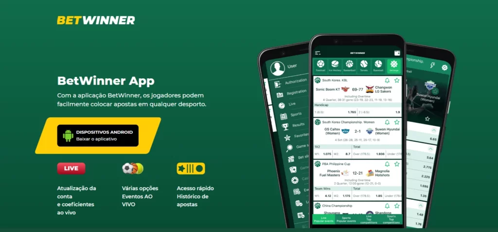 Apostando em Esportes com Betwinner APK